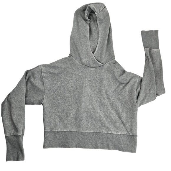 JoyLab Gray  Cropped‎ hoodie Small 98% Cotton 2% Spandex Athleisure - Picture 1 of 9